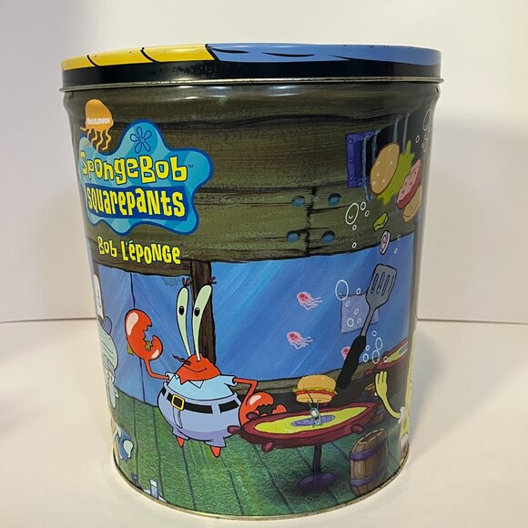 SpongeBob Doritos Chip Tin With Lid Viacom 2004 Vintage Large Metal Can 11.5"x10 - Picture 9 of 15